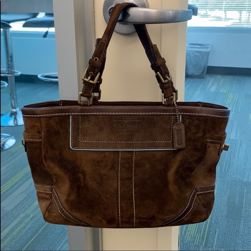 Beautiful Suede Brand New Coach purse with tags!